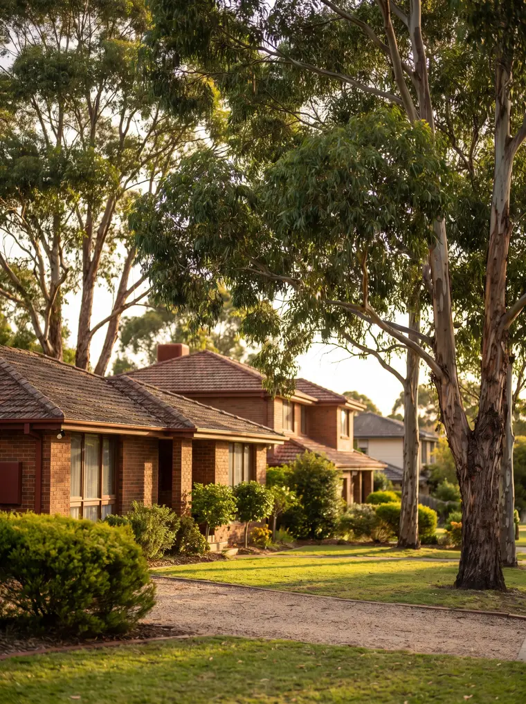 Brick family homes on a leafy eastern Melbourne street